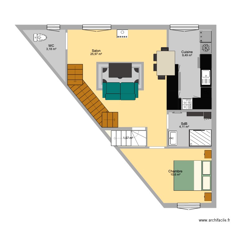 Aménagement maison. Plan de 0 pièce et 0 m2