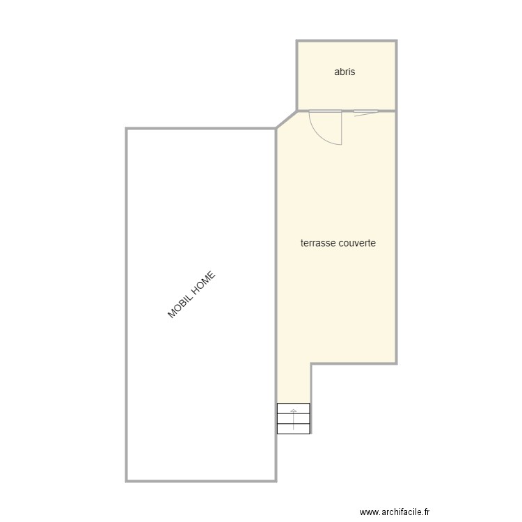 duboc am 1084. Plan de 2 pièces et 55 m2