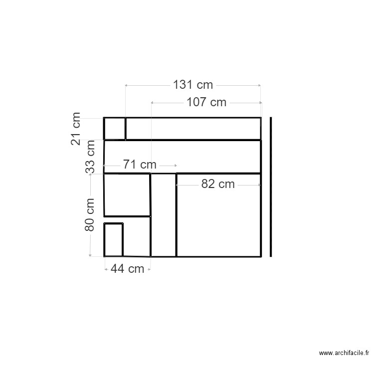 opel fond. Plan de 4 pièces et 2 m2