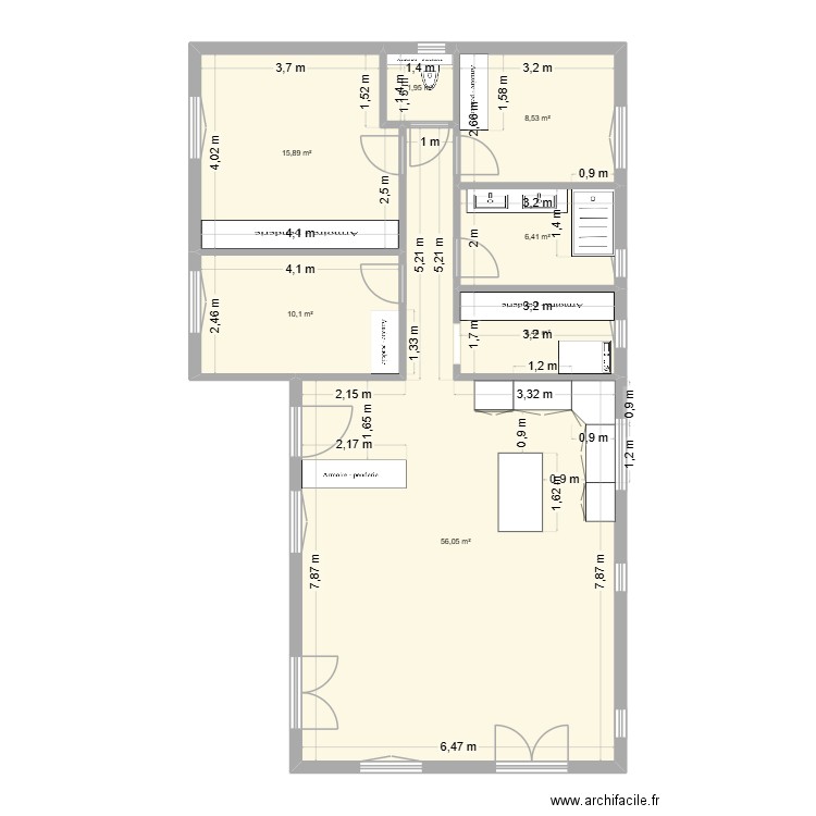 plan MEZON. Plan de 7 pièces et 104 m2