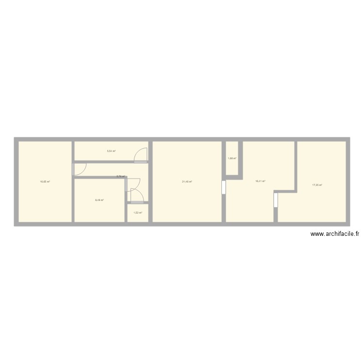longere. Plan de 0 pièce et 0 m2