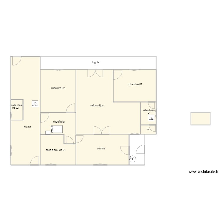 salib v. Plan de 13 pièces et 131 m2