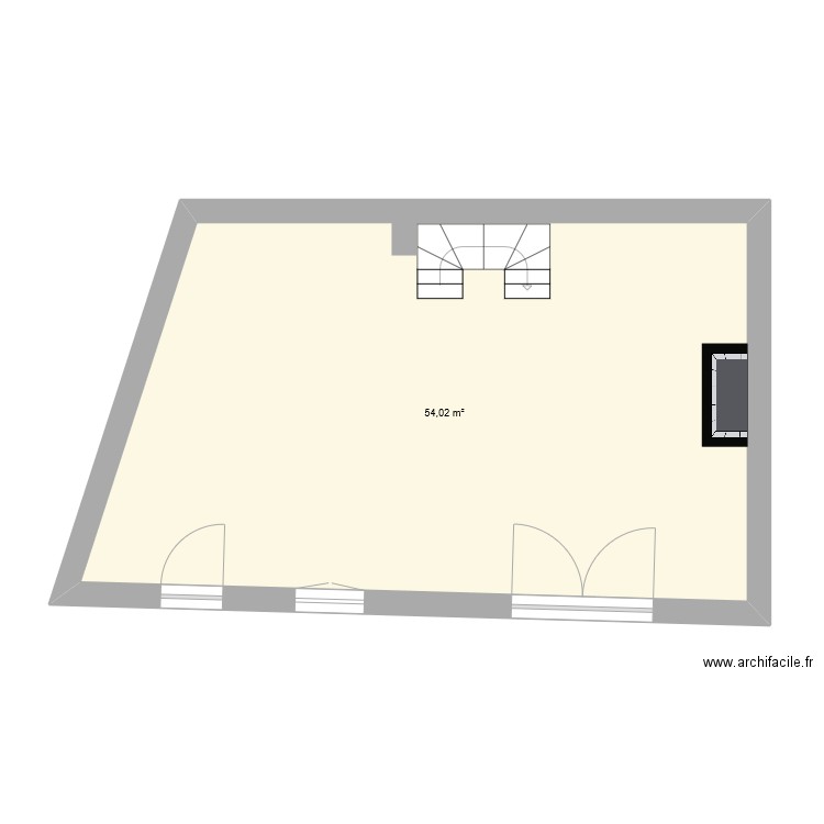 LA MUSE - RDC. Plan de 1 pièce et 54 m2