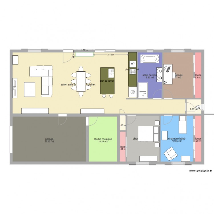 maison entrée sud garage est. Plan de 0 pièce et 0 m2