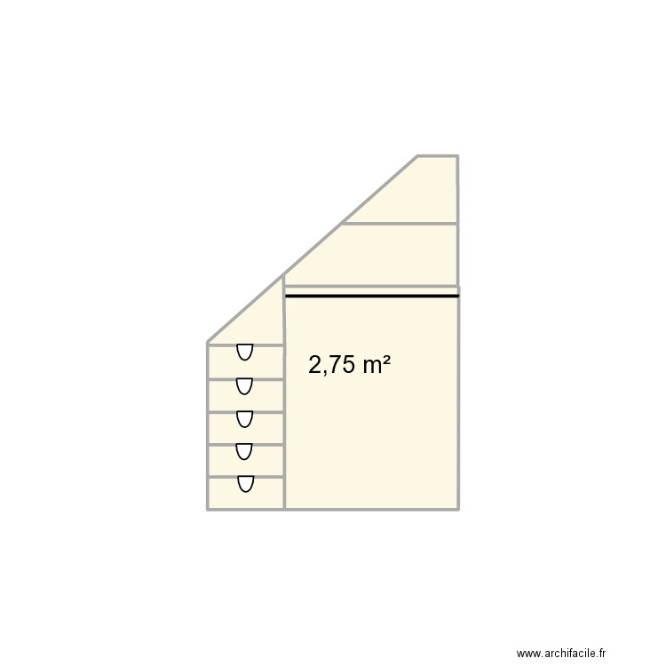 dressing melina. Plan de 1 pièce et 3 m2