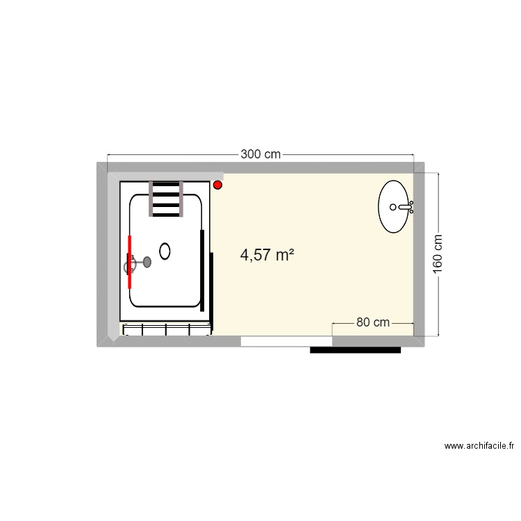 SAMBIN plan projeté. Plan de 1 pièce et 5 m2