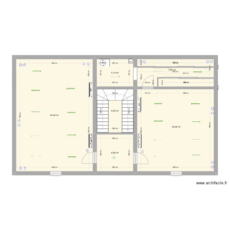 Batiment 2e ET de la Lyre. Plan de 6 pièces et 106 m2