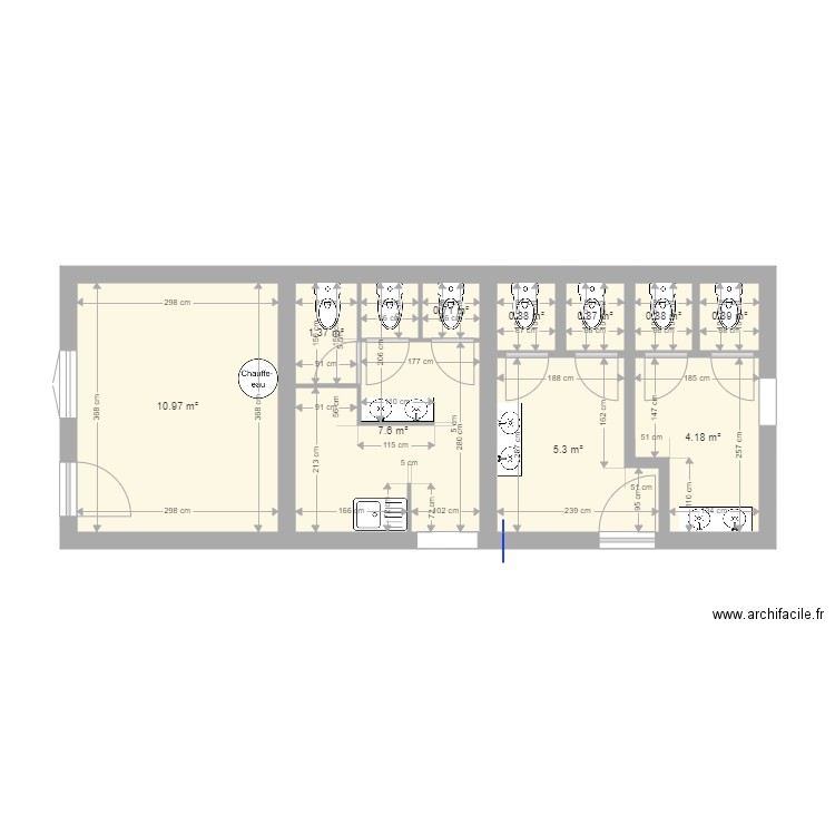 sanitaire. Plan de 0 pièce et 0 m2