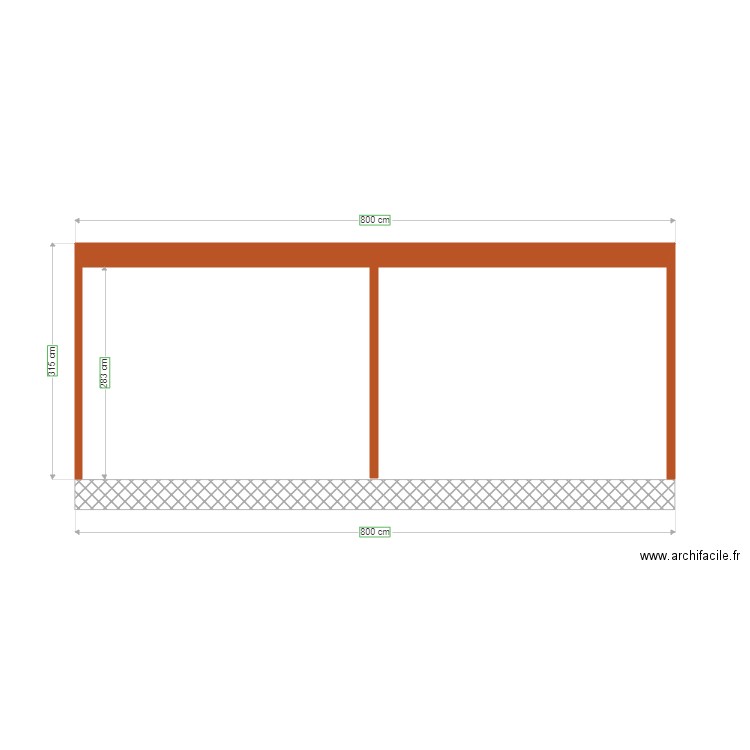 carport vue de côté. Plan de 0 pièce et 0 m2