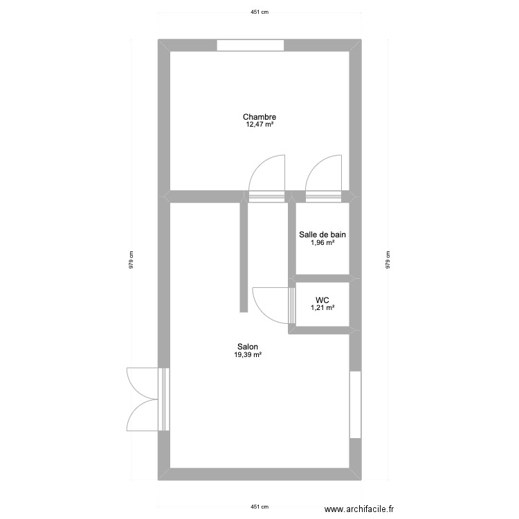 appart clones rdc et r+1. Plan de 4 pièces et 35 m2