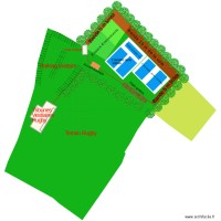 Plan implantation terrains padel Beausset Rugby