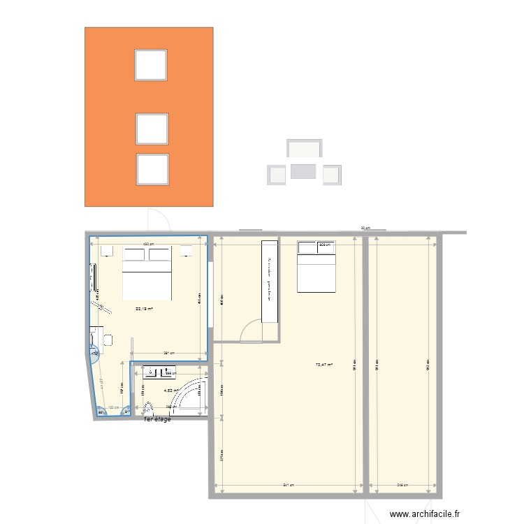 Garage 1er étage. Plan de 0 pièce et 0 m2