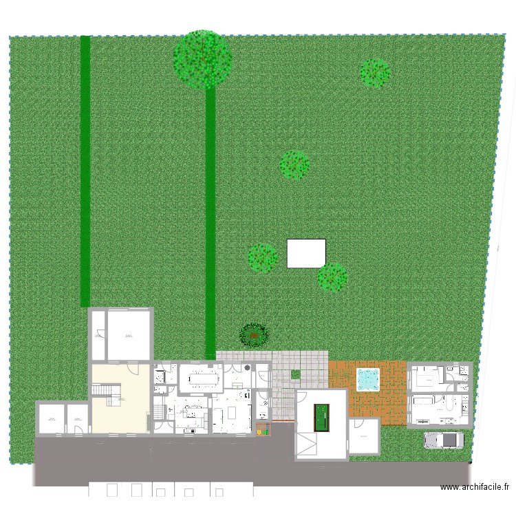 Maison annex. Plan de 30 pièces et 334 m2