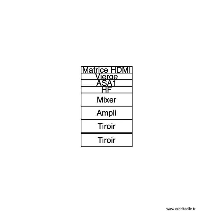 rack PLO V1. Plan de 