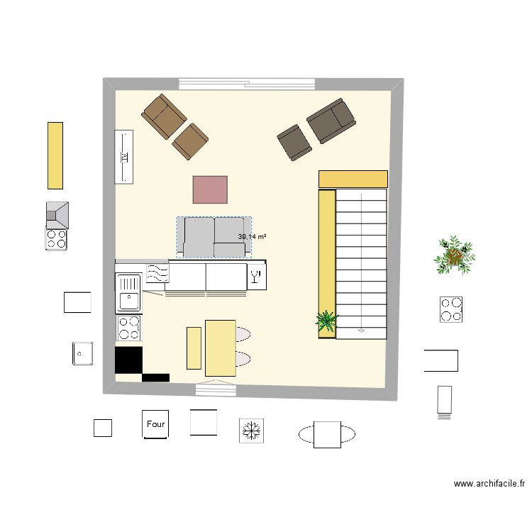 Grrr cuisine 2023 - 06. Plan de 1 pièce et 39 m2