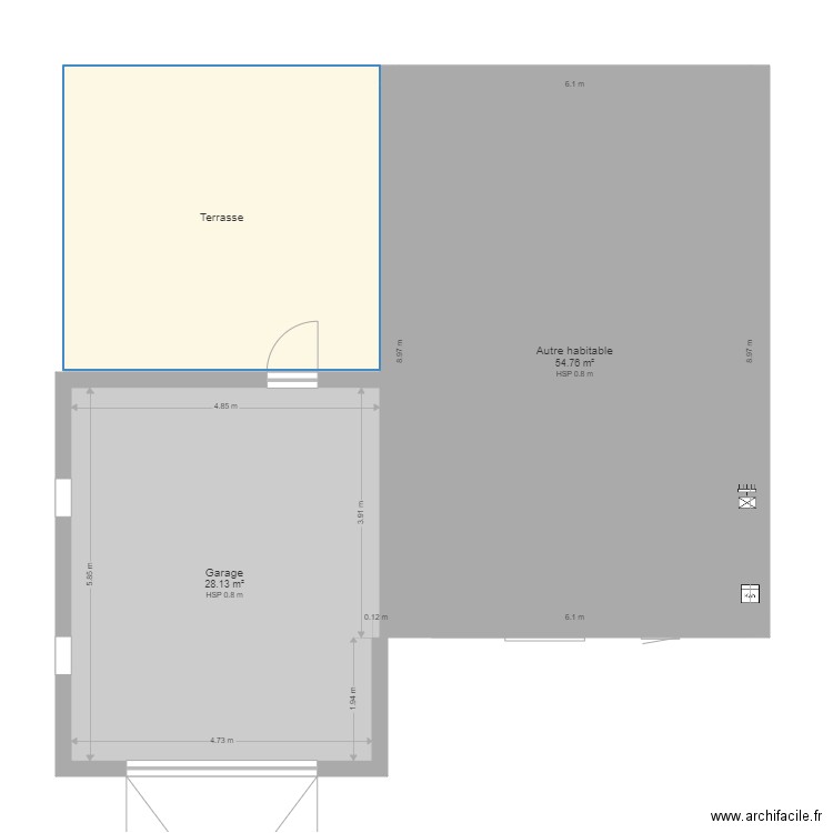 garage terrasse 4. Plan de 0 pièce et 0 m2