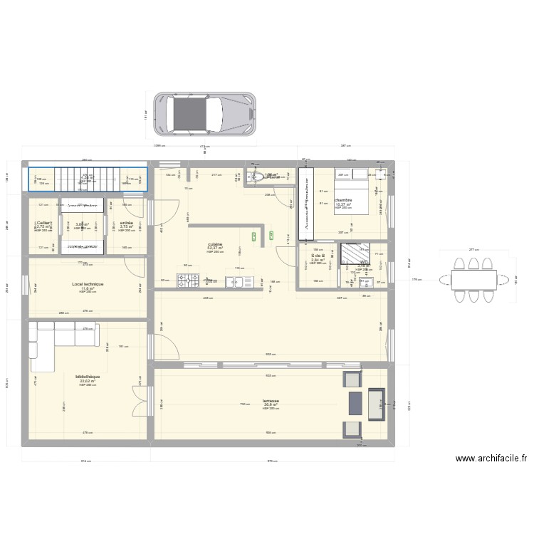 antonio bernadette. Plan de 12 pièces et 147 m2