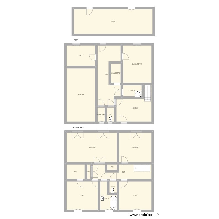 ALIPHAT. Plan de 20 pièces et 216 m2