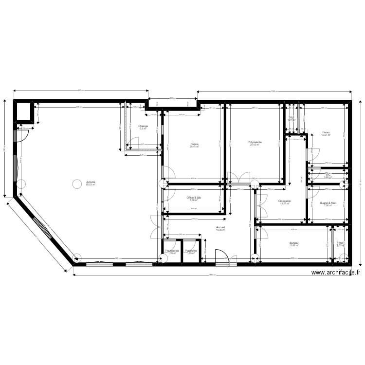 Fontenay Existant 1 JORDAN 14092022 maj. Plan de 16 pièces et 217 m2