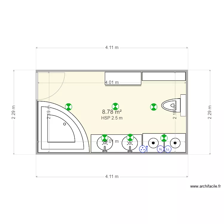 Salle de Bain Garufi 3. Plan de 
