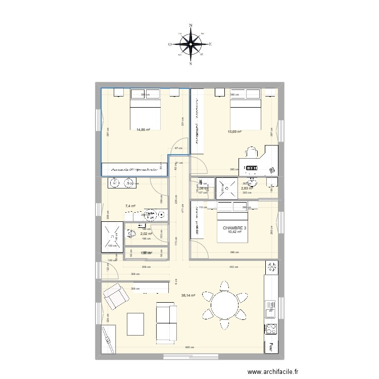 PROGET 5 90m. Plan de 0 pièce et 0 m2