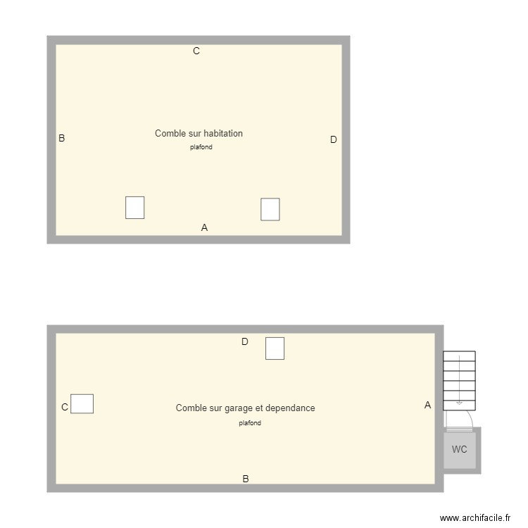 busson combles. Plan de 0 pièce et 0 m2