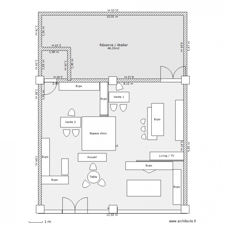 Implantation 1. Plan de 0 pièce et 0 m2