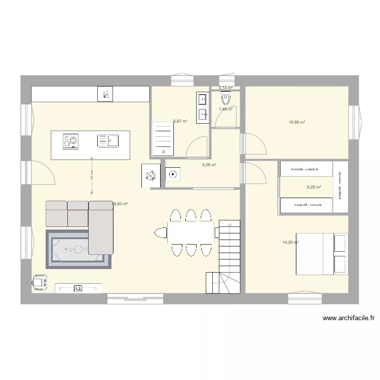 FOURS A CHAUX T3  RDC. Plan de 