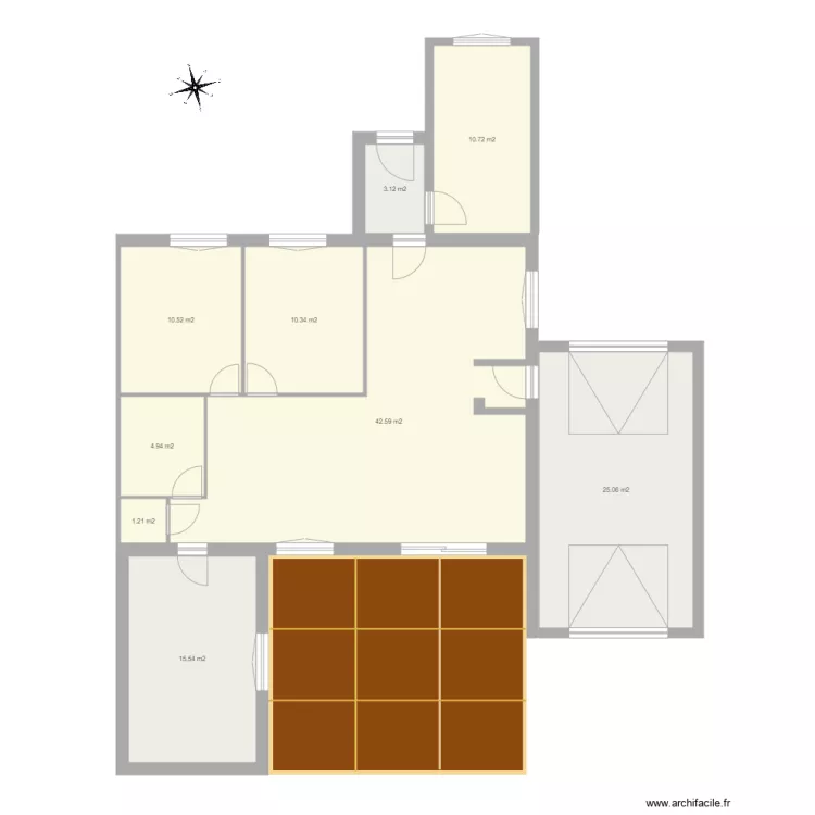 extension sans sas. Plan de 