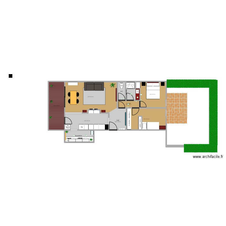 kessel. Plan de 9 pièces et 78 m2