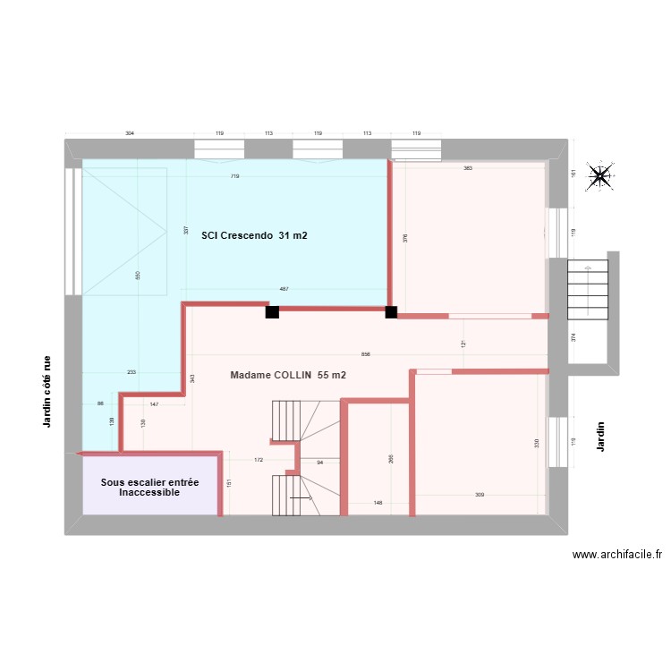 Sous sol pour Lots. Plan de 4 pièces et 103 m2