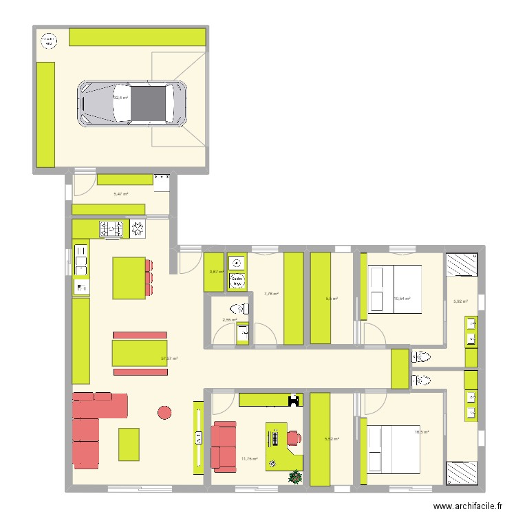 PLAN 19 bis. Plan de 12 pièces et 162 m2