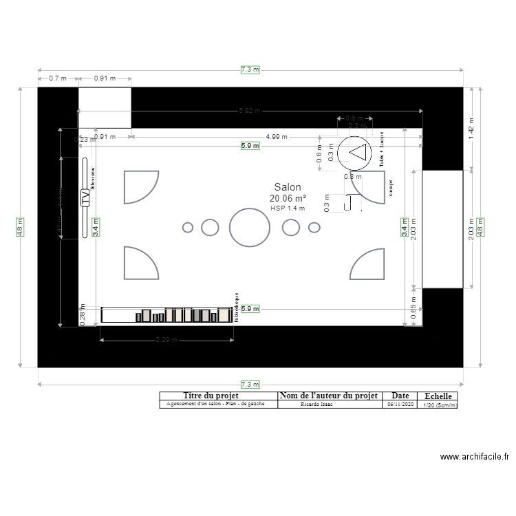 Agencement salon plan vue de de droite 2. Plan de 0 pièce et 0 m2