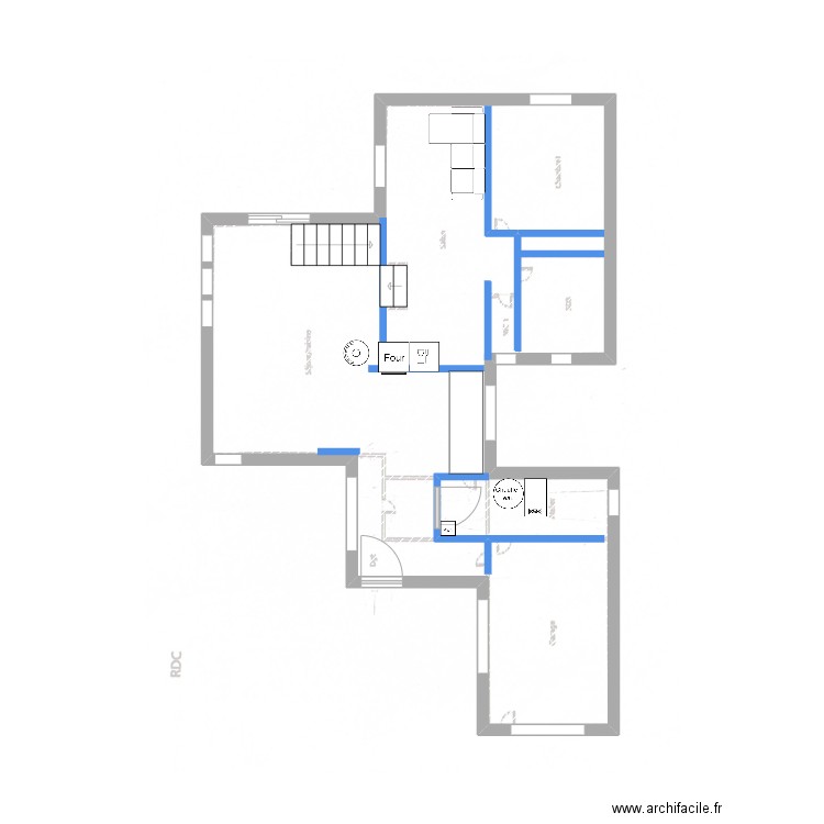 PORDIC . Plan de 1 pièce et 56 m2