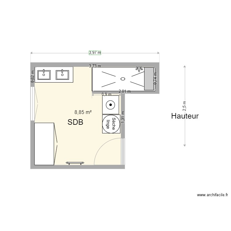 Salle de bains St Pierre. Plan de 0 pièce et 0 m2