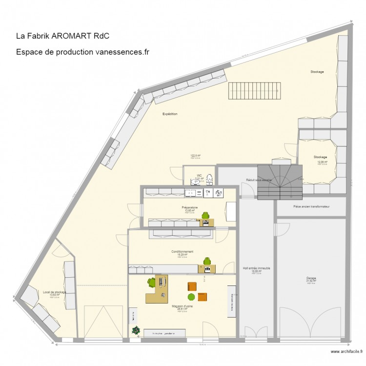 La Fabrik AROMART RdC pour Myriapolis. Plan de 0 pièce et 0 m2
