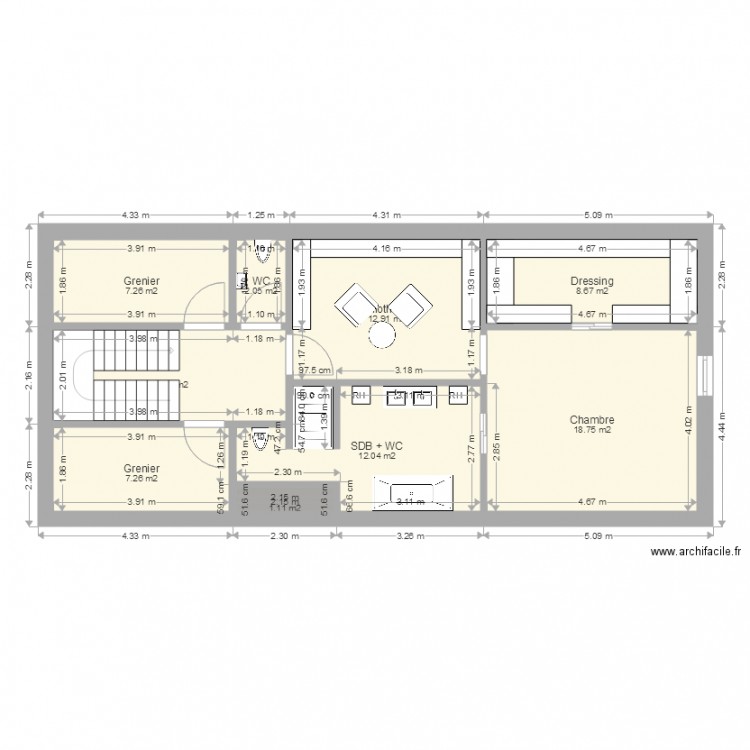 Maison grenier 18c. Plan de 0 pièce et 0 m2