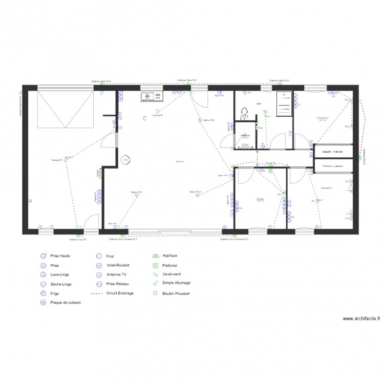 Habitation Ver07 électricité Plan. Plan de 0 pièce et 0 m2