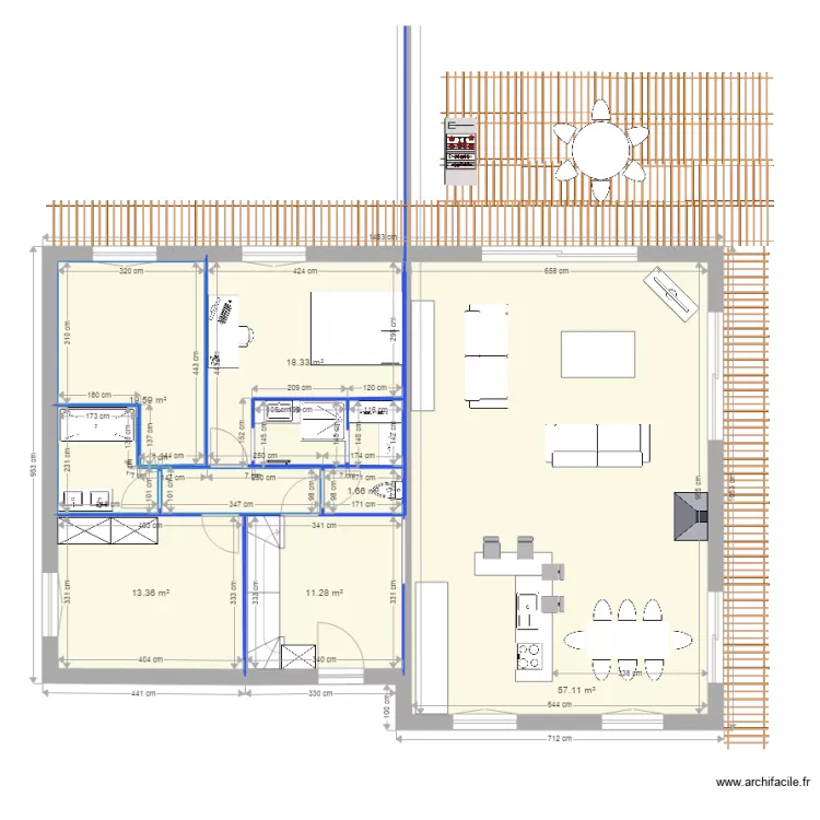 Am&eacute;lie au 1 100 v5. Plan de 