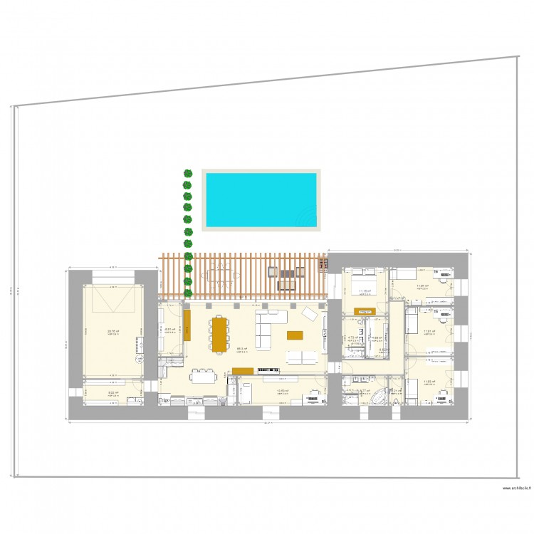  mazeau mur 100cm. Plan de 0 pièce et 0 m2