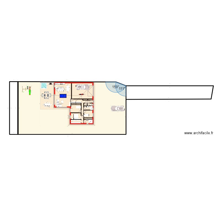 villa 1. Plan de 4 pièces et 997 m2