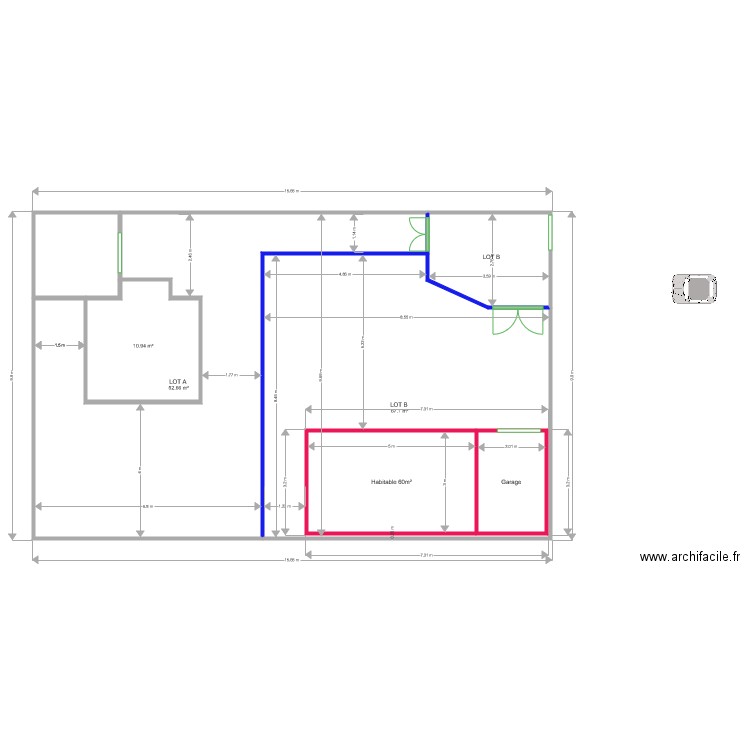 62 bis 2 projet implantation 2. Plan de 0 pièce et 0 m2