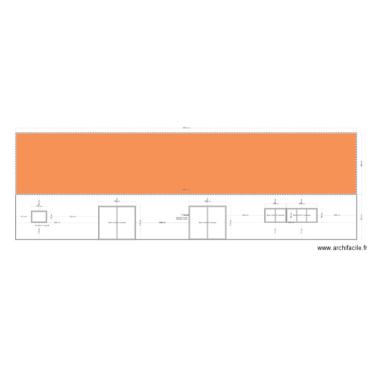 façade. Plan de 0 pièce et 0 m2