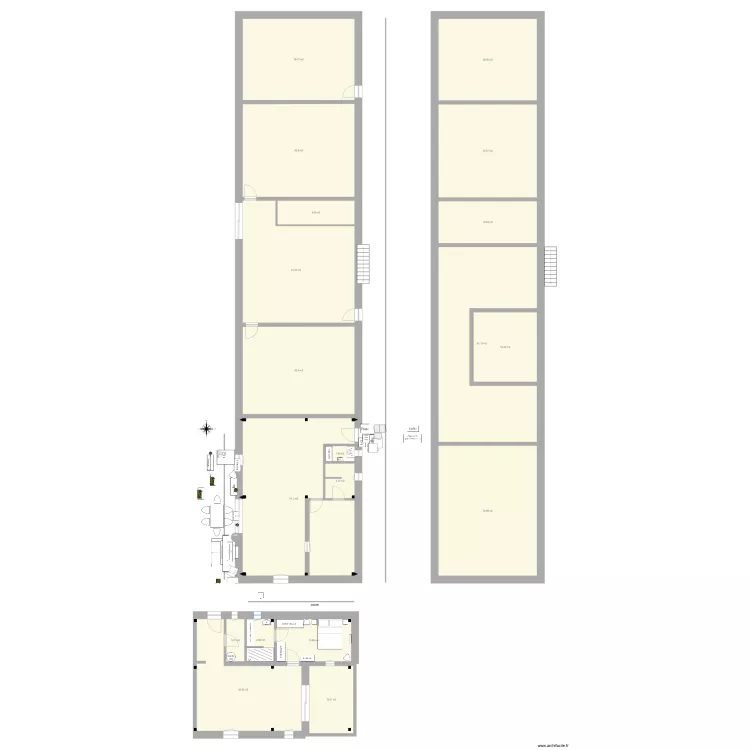 b&acirc;ti 2 plain pied ferme 7 pignon est suite parentale 2 avec poteaux. Plan de 