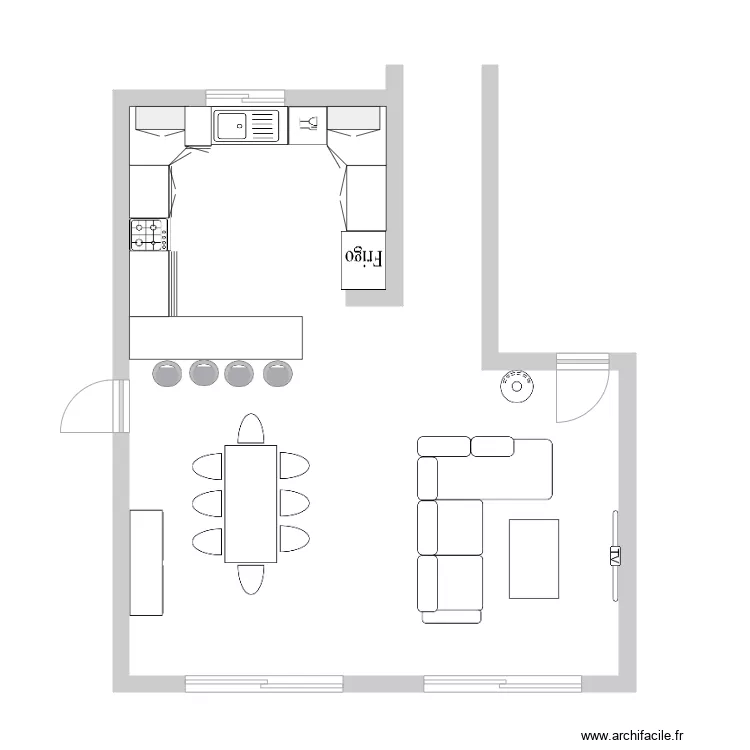 SALON CUISINE BOUDOU. Plan de 