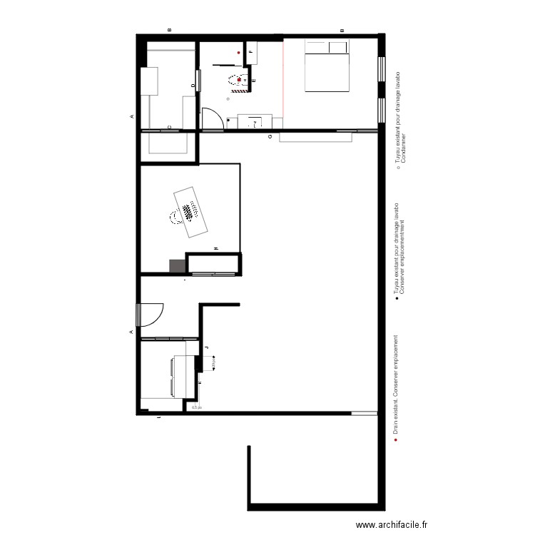 Gagnon PM plomberie. Plan de 4 pièces et 81 m2