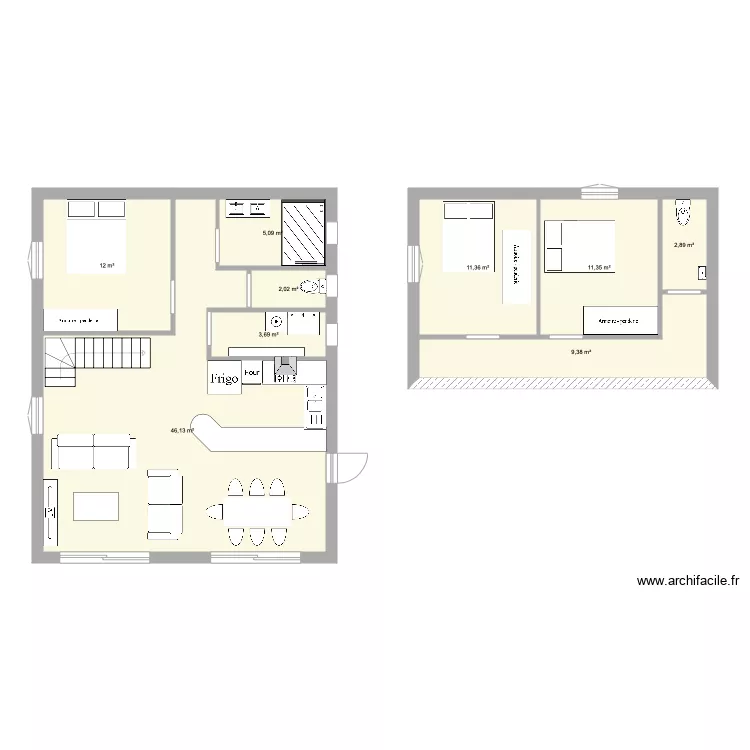 maison120p. Plan de 