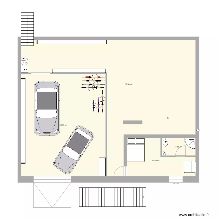 Am&eacute;nagement garage. Plan de 