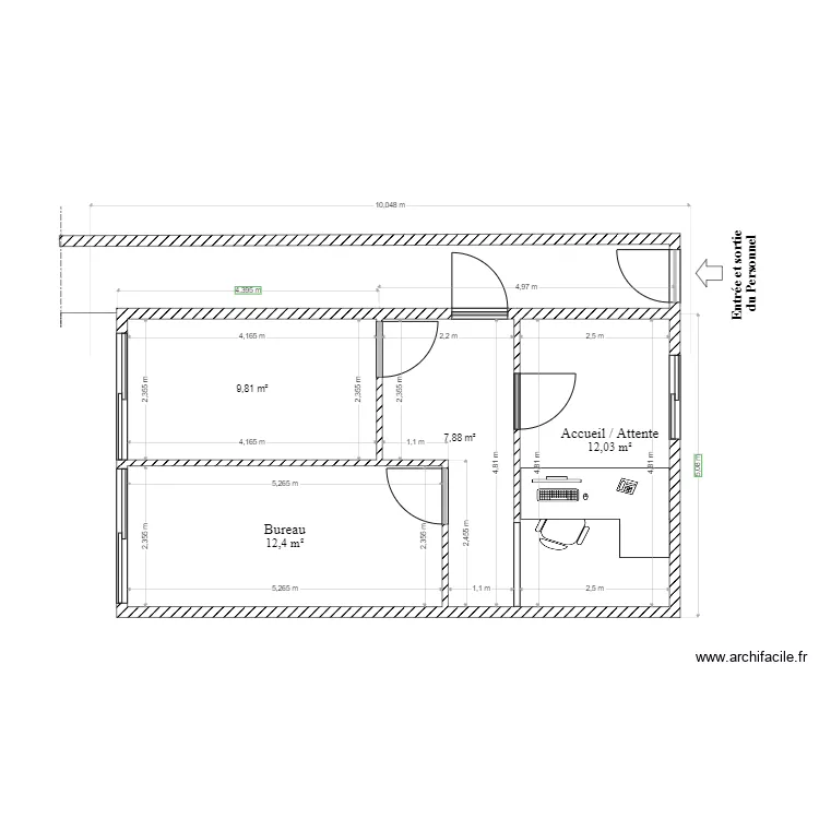 Plan du Rez de Chauss&eacute;e de la police. Plan de 