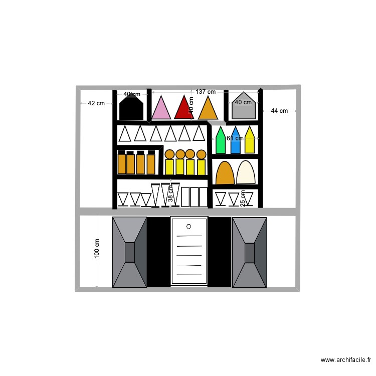 SALON MUR3. Plan de 1 pièce et 7 m2